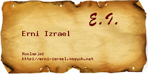 Erni Izrael névjegykártya